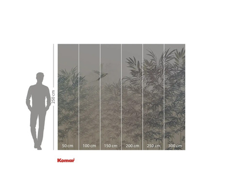 Fototapet Komar cu pădure de bambus și pasăre, dimensiuni 250 x 300 cm