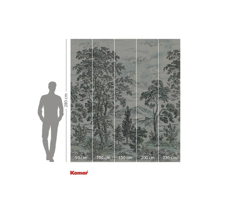 Fototapet cu peisaj forestier și indicații de dimensiuni