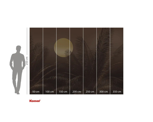 Fototapet cu palmieri și lună, dimensiuni 350 cm x 250 cm