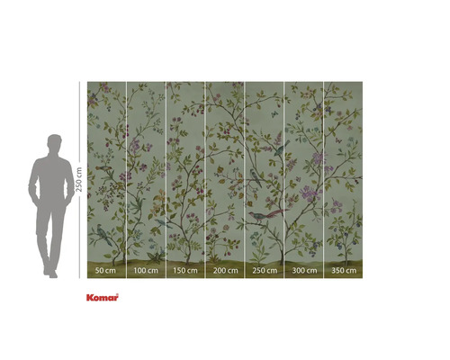 Fototapet cu ramuri, flori și păsări