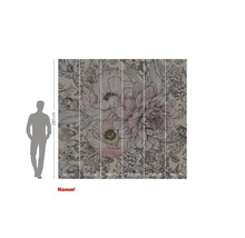 Tapetă foto cu model floral și indicații de dimensiune