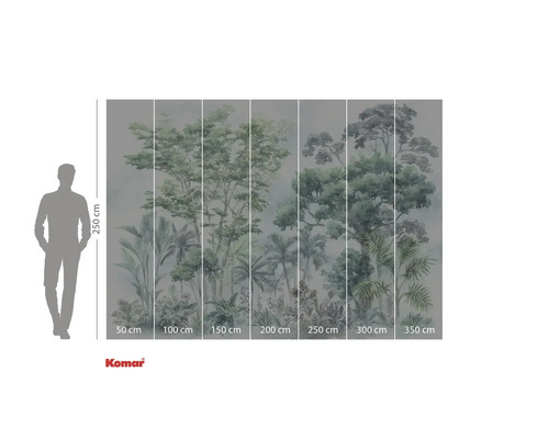 Fototapet cu motiv forestier și indicații de dimensiuni