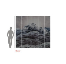 Tapetă foto cu motiv montan și indicații de dimensiune