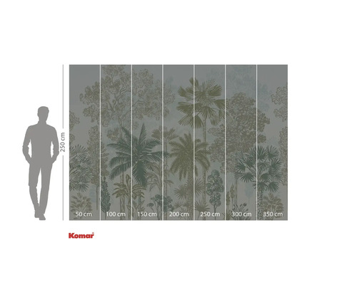 Fototapet cu motiv de pădure tropicală și indicații de dimensiune