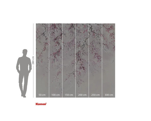 Tapet fotogravură cu model floral, înălțime 280 cm, lățimi de la 50 cm la 300 cm