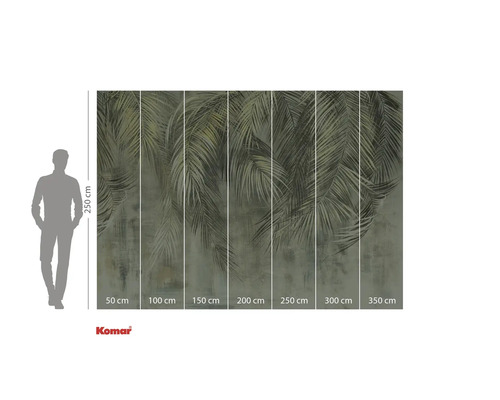 Fototapet Komar cu motive de palmieri și indicații de dimensiuni