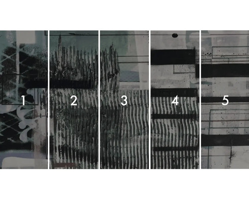 Panou de perete din cinci părți cu model abstract