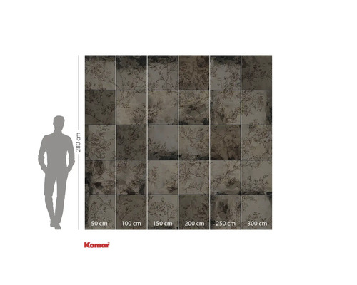 Fototapet cu model floral și indicații de dimensiuni