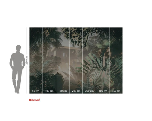 Fototapet cu motiv de junglă și indicații de dimensiuni