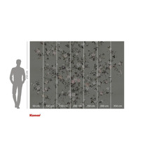 Tapetă foto cu model de trandafiri și indicații de dimensiune