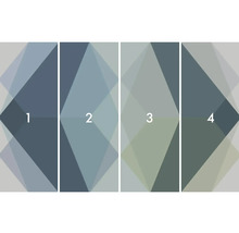 Model de tapet cu forme geometrice pe patru fâșii