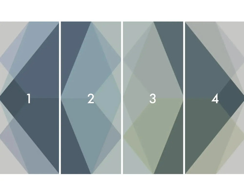 Model de tapet cu forme geometrice pe patru fâșii