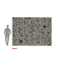 Fototapet Komar cu model floral și indicații de dimensiuni.