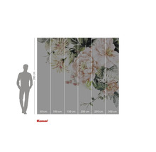 Tapetă foto cu motiv floral și indicator de înălțime