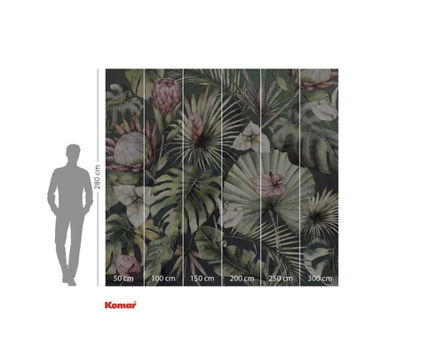 Fototapet Komar cu plante tropicale și dimensiuni