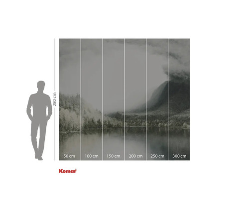 Tapet foto Komar cu motivul unui lac în ceață, inclusiv dimensiunile