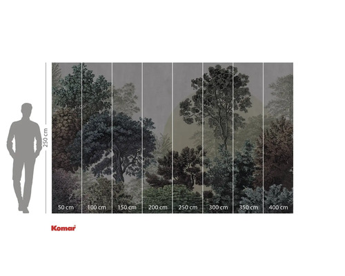 Fototapet cu motiv forestier și indicații de dimensiuni