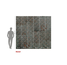 Fototapet cu model de solzi și indicații de dimensiune.