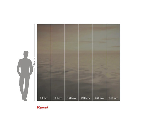 Fototapet cu vedere la mare și indicații de dimensiuni.