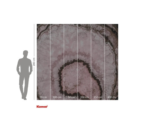 Fototapet cu o secțiune transversală printr-o piatră de agat cu indicații de dimensiune