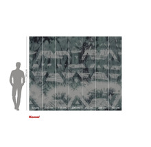 Tapet foto Komar cu model abstract, geometric și indicații de dimensiuni.