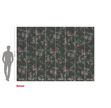 Fototapet cu model floral și specificații de dimensiuni.