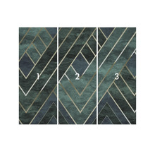 Model de tapet cu forme geometrice și structură de marmură, format din trei părți