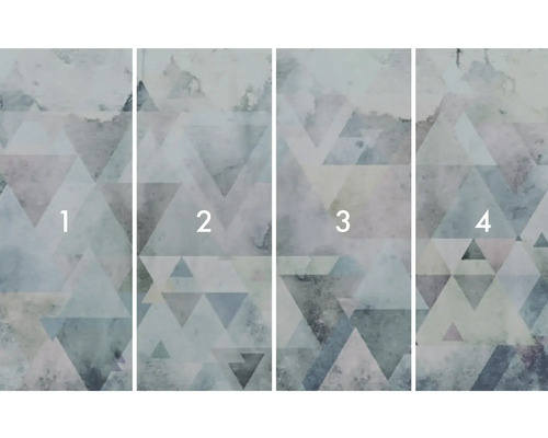 Fototapetă din patru piese cu model abstract de triunghiuri