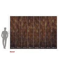 Tapet foto Komar cu model de gresie maro și indicații de dimensiune.