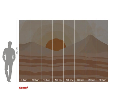 Fototapet Komar cu peisaj deșertic și soare răsare, 280 x 400 cm