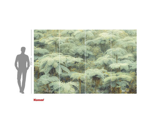 Fototapet cu motiv de ferigă arborescentă și indicații de dimensiune