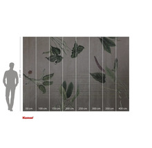 Fototapet Komar cu motiv floral și indicații de dimensiuni