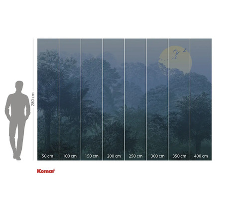 Tapet foto Komar cu motiv de junglă și indicații de dimensiune