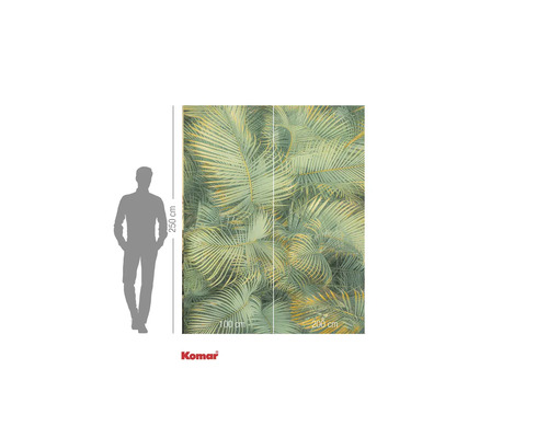 Tapet foto Komar cu frunze de palmier, 250 cm înălțime și 200 cm lățime