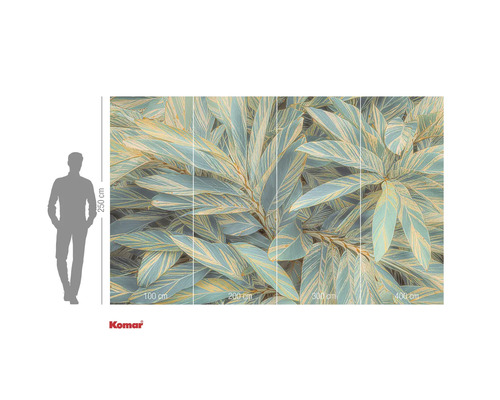 Tapetă foto cu motiv vegetal și indicații de dimensiune