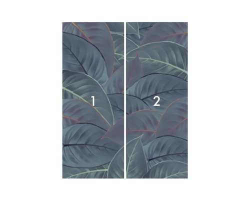 Fototapet cu model de frunze, format din două părți