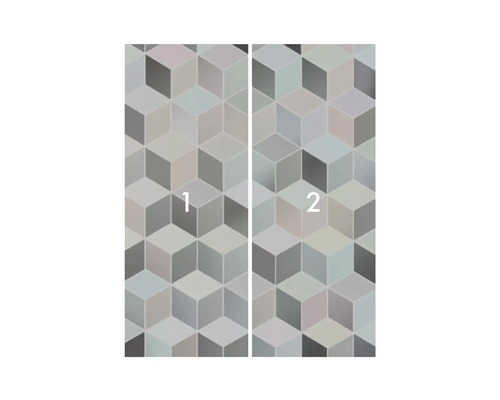 Tapet cu model geometric de cuburi, articolul este format din două părți