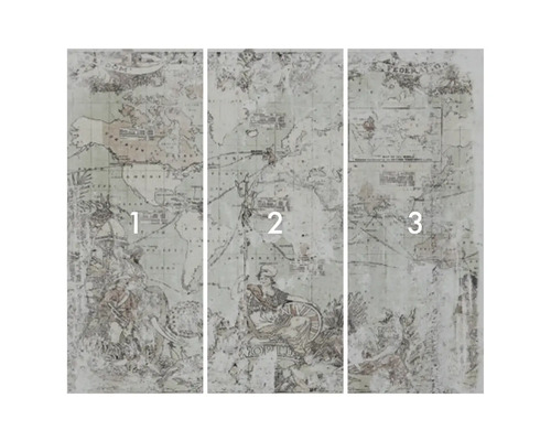 Tapetă foto din trei piese cu motiv harta lumii