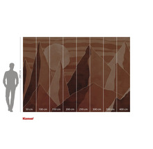 Fototapet Komar cu motiv montan și indicații de dimensiune.