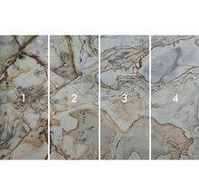 Patru modele diferite de plăci cu aspect de marmură.