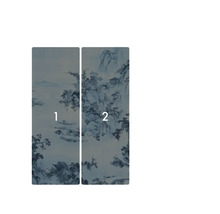 Tapet cu motiv peisagistic, format din două fâșii