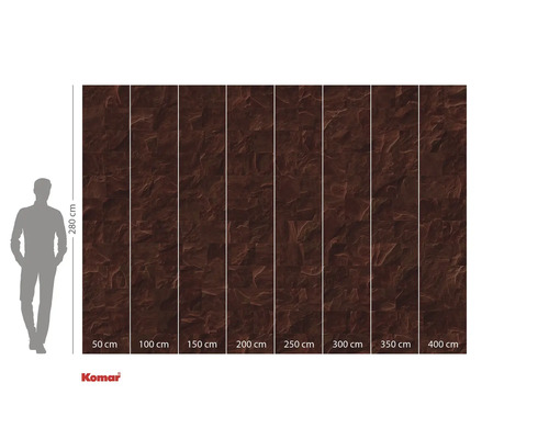 Tapet foto Komar cu motiv de piatră, 280 cm înălțime și disponibilă în lățimi de la 50 cm la 400 cm.