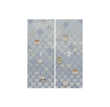 Pictură murală din două părți cu motive animale și model de solzi de pește