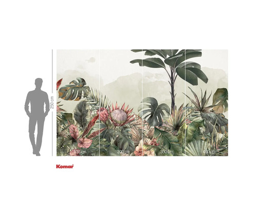 Tapet fotogravură cu motiv de junglă și plante tropicale