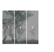 Imagine de perete din trei piese cu reprezentarea unui copac în ceață