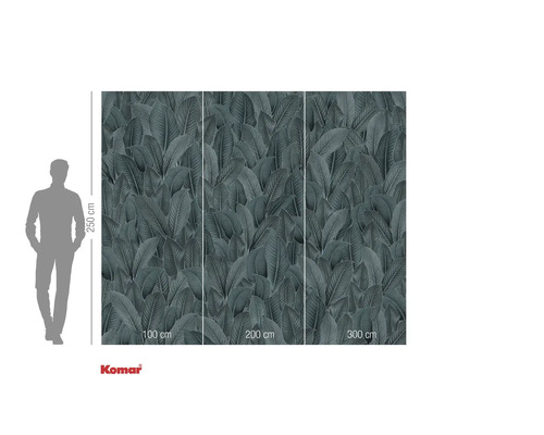 Fototapet cu motiv de frunze și indicații de dimensiuni