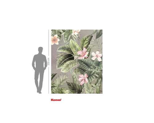 Fototapet cu plante și flori tropicale, dimensiuni 250 x 200 cm