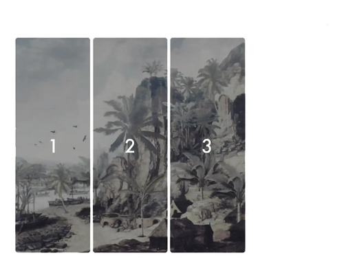 Tapetă foto din trei piese cu motiv de peisaj