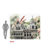 Fototapet cu motive de clădiri și plante