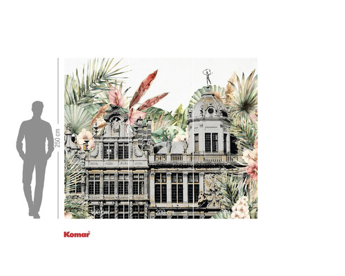 Fototapet cu motive de clădiri și plante